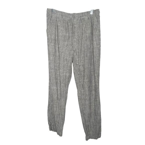 THREAD & SUPPLY Pinstriped Button Up Shirt & Drawstring Pant Set Gray Size Large - Picture 6 of 12